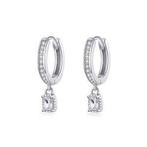 (imagem para) Pandora Style Zircon Love Hoop Earrings - BSE157