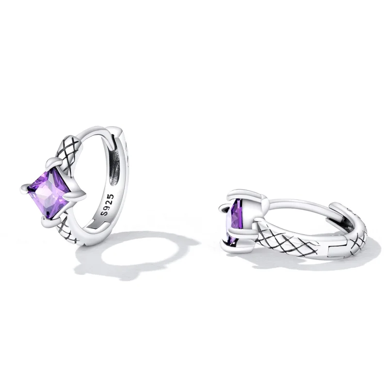 (imagem para) Pandora Style Zircon Snake Pattern Hoop Earrings - SCE1417 - Visualizar 2
