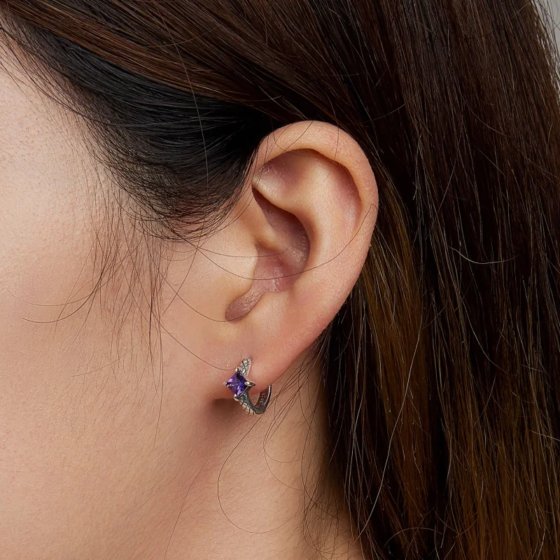 (imagem para) Pandora Style Zircon Snake Pattern Hoop Earrings - SCE1417 - Visualizar 5