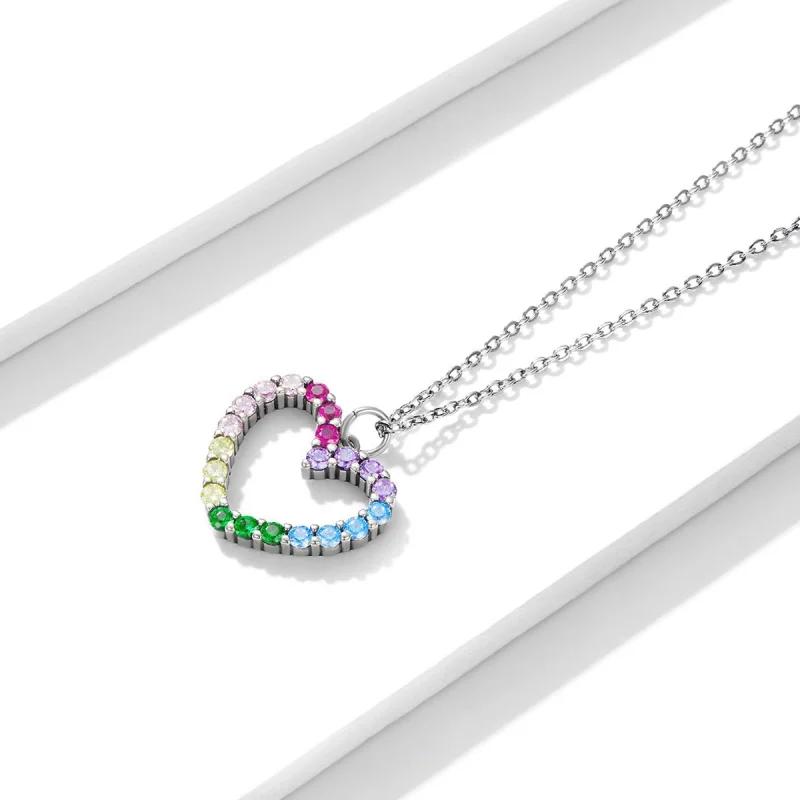 (imagem para) Colar Amor do arco-íris estilo Pandora - SCN449 - Visualizar 3