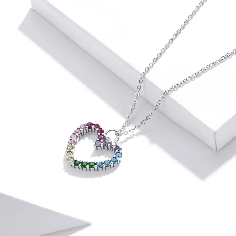 (imagem para) Colar Amor do arco-íris estilo Pandora - SCN449 - Visualizar 4