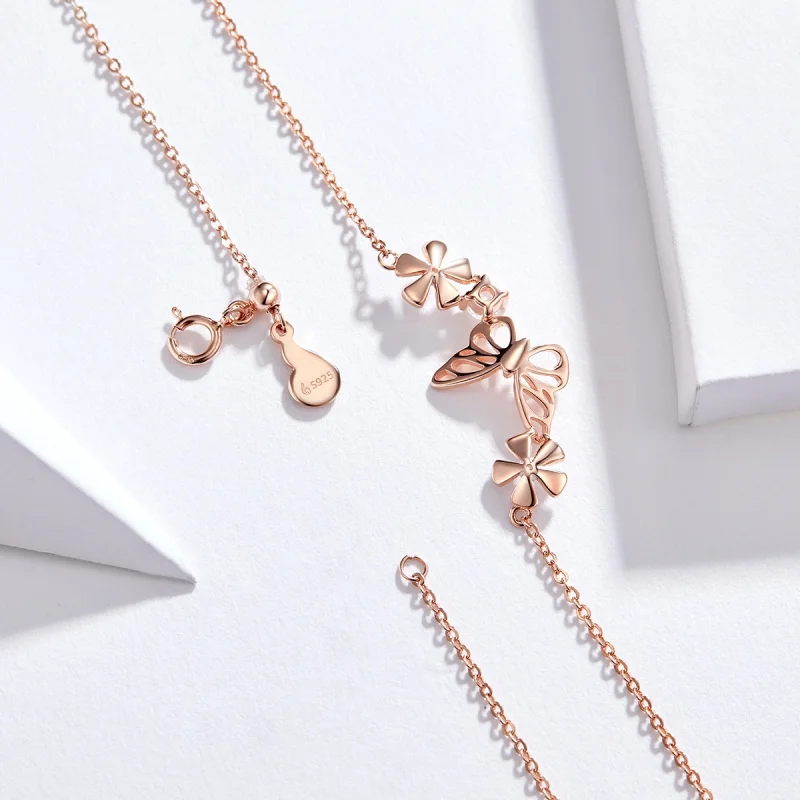 (imagem para) Colar Borboleta Dançante estilo Pandora Rose - BSN053 - Visualizar 5