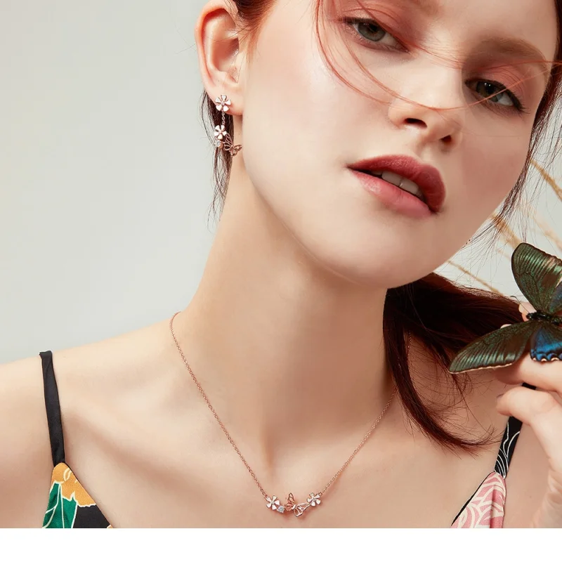 (imagem para) Colar Borboleta Dançante estilo Pandora Rose - BSN053 - Visualizar 7