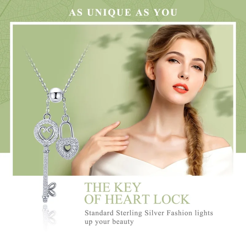 (imagem para) Colar Chave do Heart Lock estilo Pandora - SCN290 - Visualizar 2