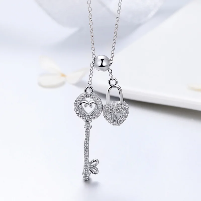 (imagem para) Colar Chave do Heart Lock estilo Pandora - SCN290 - Visualizar 4