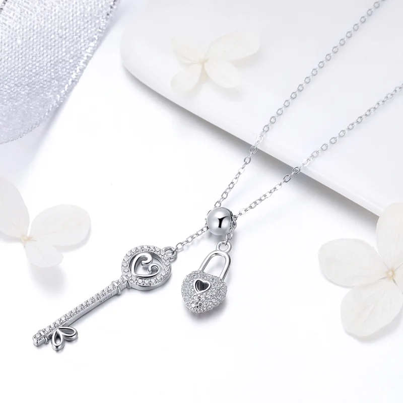 (imagem para) Colar Chave do Heart Lock estilo Pandora - SCN290 - Visualizar 5