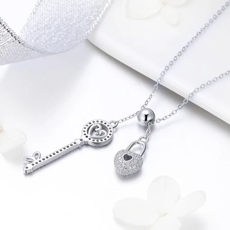(imagem para) Colar Chave do Heart Lock estilo Pandora - SCN290 - Visualizar 6