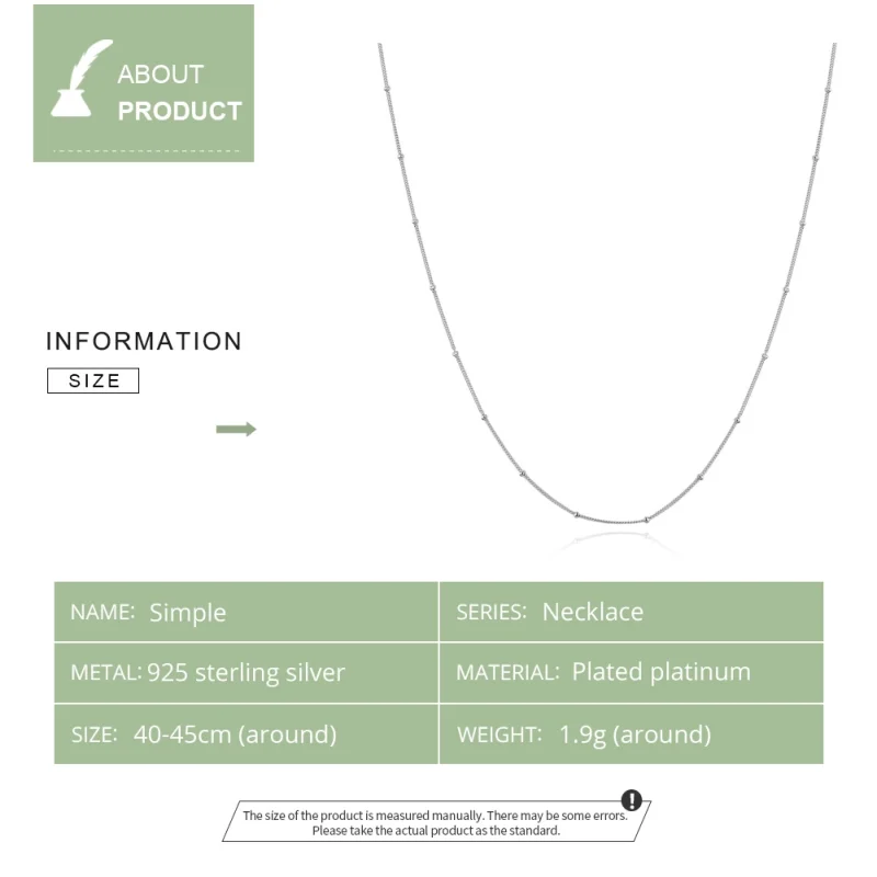 (imagem para) Colar Corrente Básica de Pequenas Bolas estilo Pandora - SCN391 - Visualizar 3