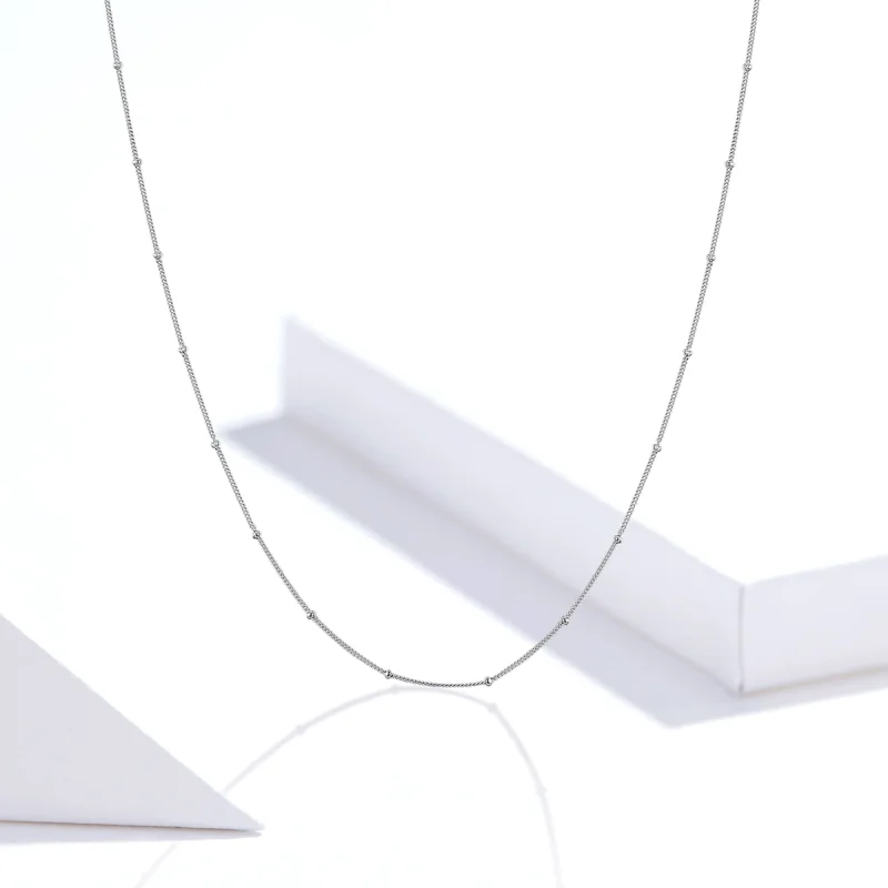 (imagem para) Colar Corrente Básica de Pequenas Bolas estilo Pandora - SCN391 - Visualizar 10