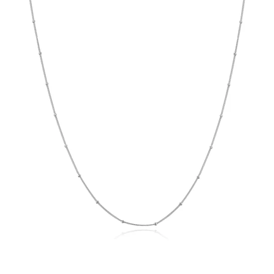 (imagem para) Colar Corrente Básica de Pequenas Bolas estilo Pandora - SCN391