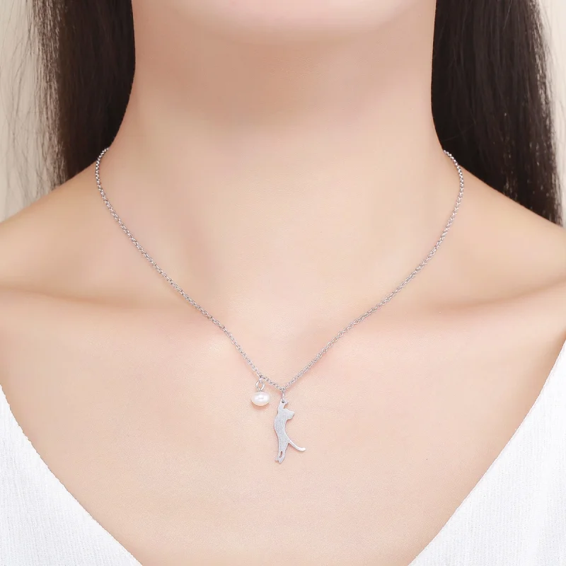 (imagem para) Colar Gatinho brincalhão estilo Pandora - SCN175 - Visualizar 9