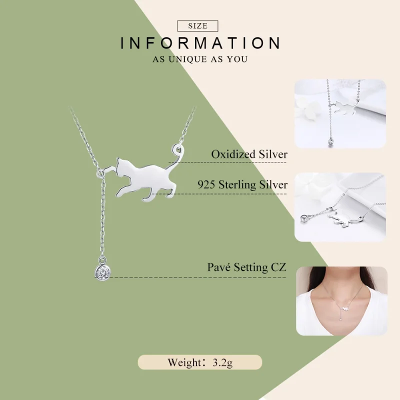 (imagem para) Colar Gatinho travesso estilo Pandora - SCN232 - Visualizar 2