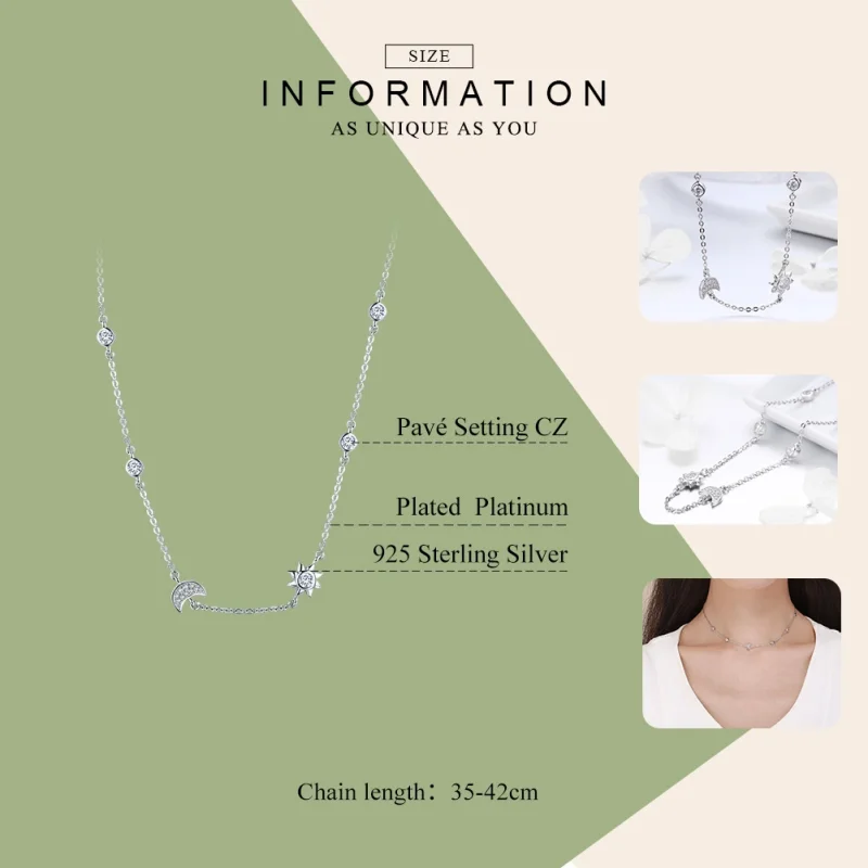 (imagem para) Colar Glória do Sol e da Lua estilo Pandora - SCN272 - Visualizar 3