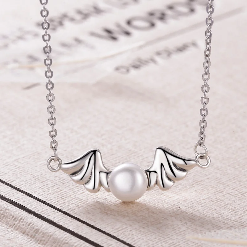 (imagem para) Pandora Style Angel Wings Necklace - VSN021 - Visualizar 3