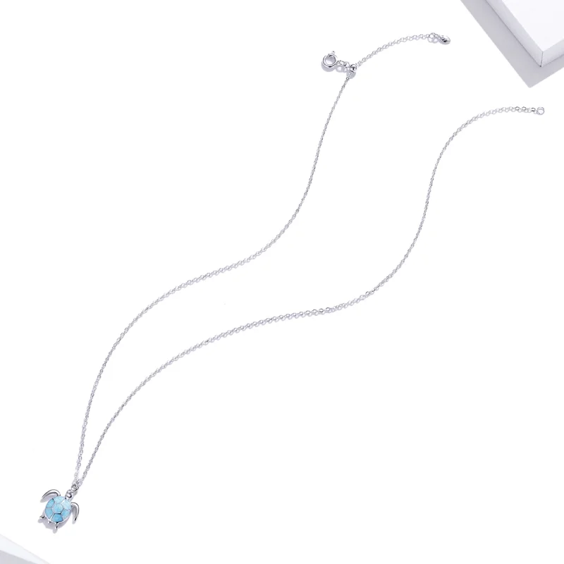 (imagem para) Pandora Style Blue Turtle Necklace - SCN446 - Visualizar 5