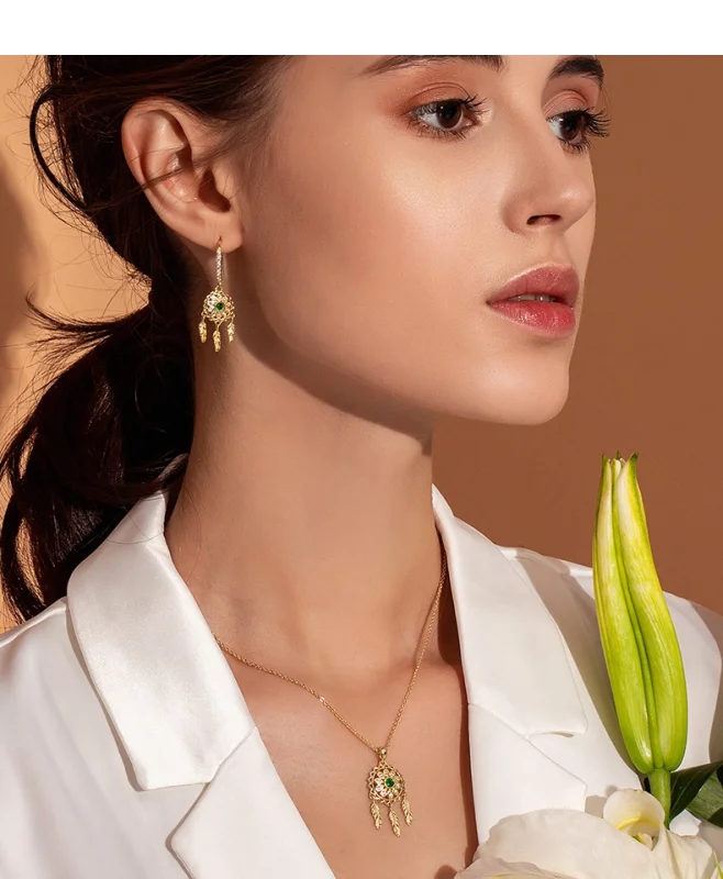 (imagem para) Pandora Style Dreamcatcher Necklace - SCN263-B - Visualizar 2