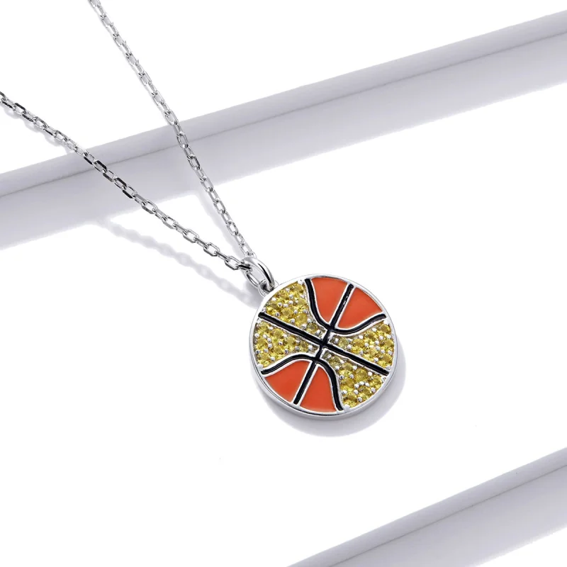 (imagem para) Pandora Style Dynamic Basketball Necklace - BSN203 - Visualizar 2