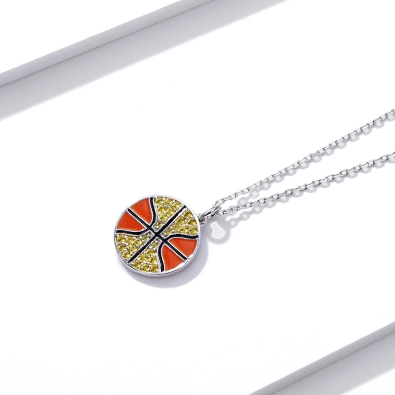 (imagem para) Pandora Style Dynamic Basketball Necklace - BSN203 - Visualizar 3