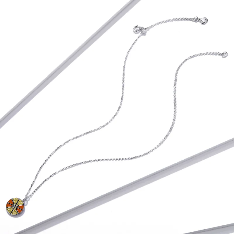 (imagem para) Pandora Style Dynamic Basketball Necklace - BSN203 - Visualizar 4