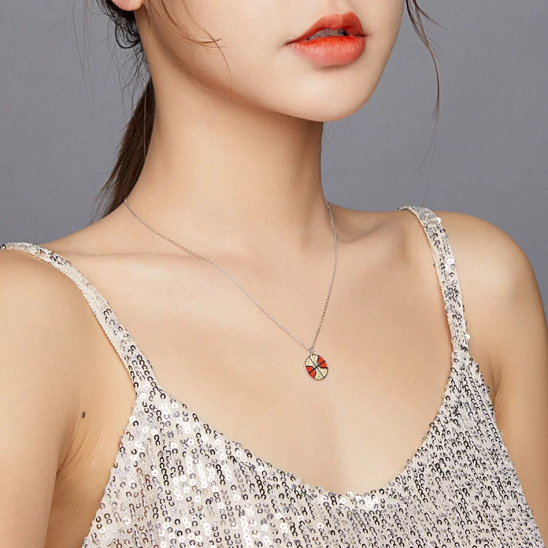 (imagem para) Pandora Style Dynamic Basketball Necklace - BSN203 - Visualizar 7