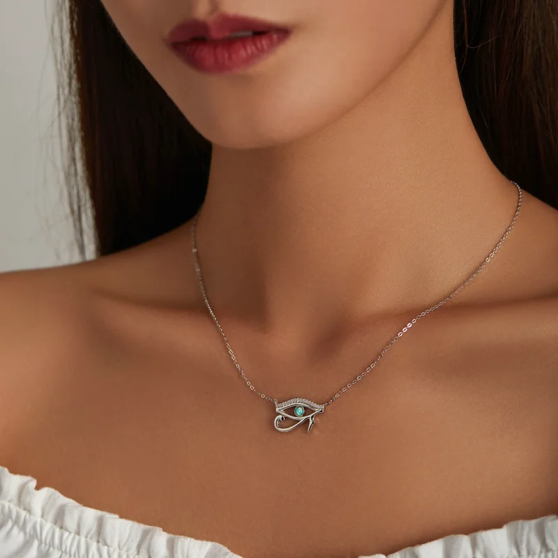 (imagem para) Pandora Style Eye of Horus Necklace - BSN241 - Visualizar 7