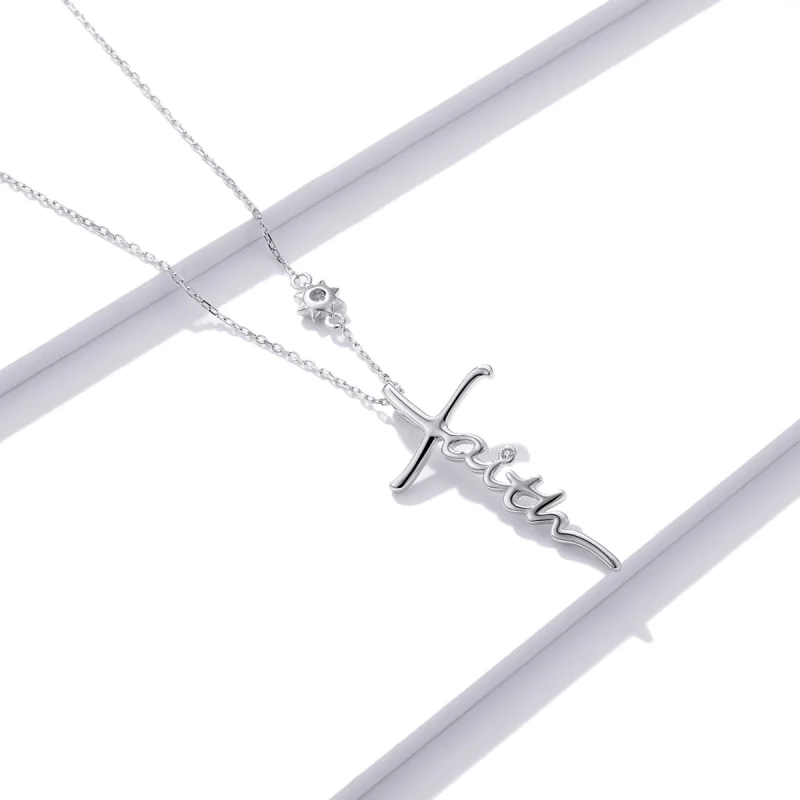 (imagem para) Pandora Style Faith of The Cross Necklace - BSN231 - Visualizar 3