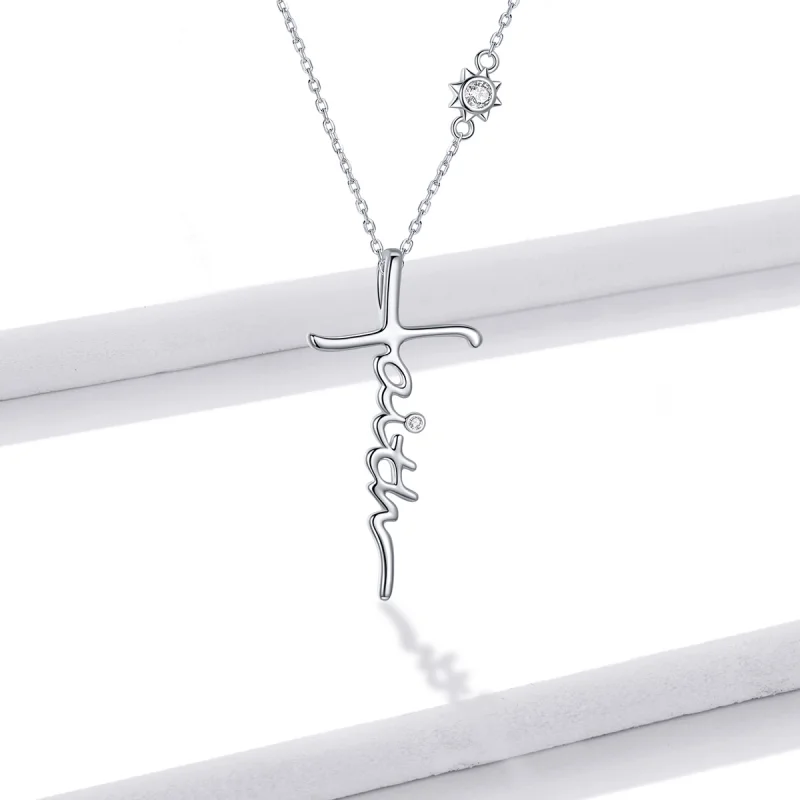 (imagem para) Pandora Style Faith of The Cross Necklace - BSN231 - Visualizar 5