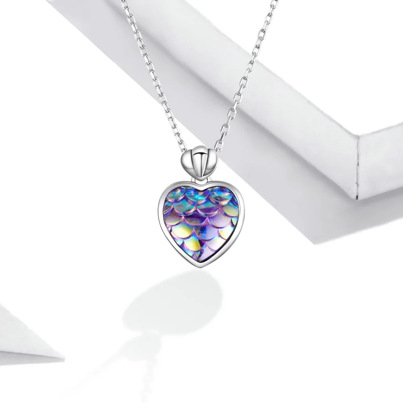 (imagem para) Pandora Style Fish Scale Heart Necklace - SCN468 - Visualizar 5
