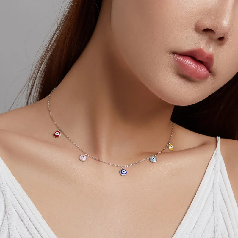 (imagem para) Pandora Style Guardian Eye Necklace - SCN463 - Visualizar 5