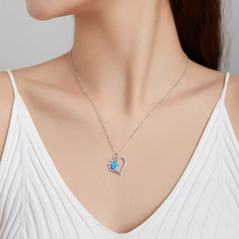 (imagem para) Pandora Style Heart Marks Necklace - BSN225 - Visualizar 7