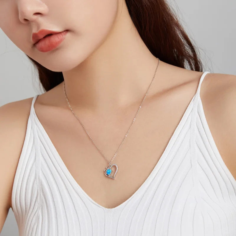 (imagem para) Pandora Style Heart Marks Necklace - BSN225 - Visualizar 8