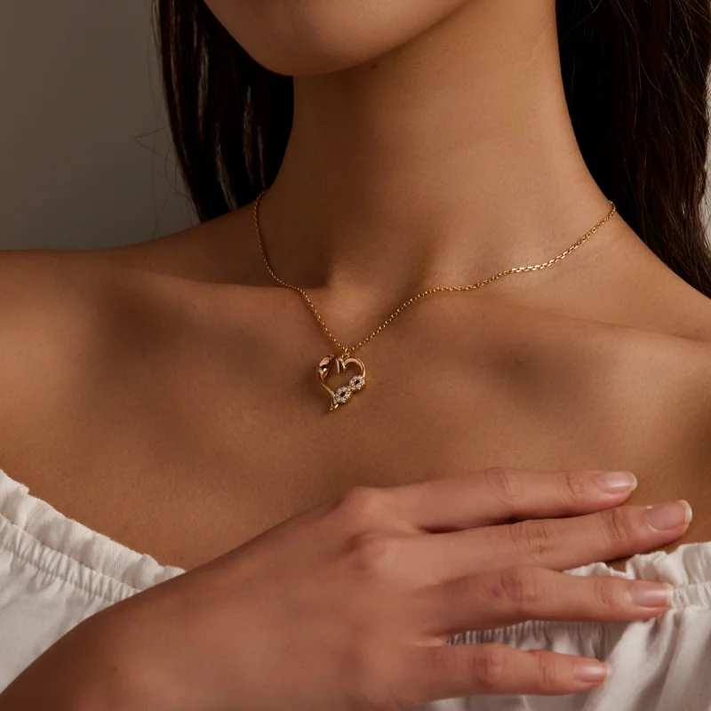 (imagem para) Pandora Style Infinite Love Necklace - BSN236 - Visualizar 8