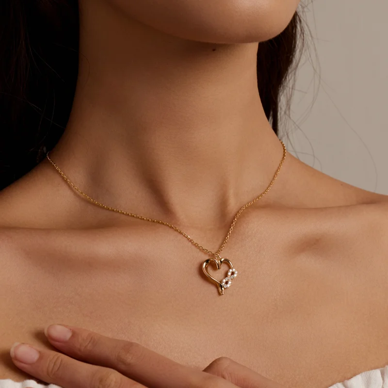 (imagem para) Pandora Style Infinite Love Necklace - BSN236 - Visualizar 9