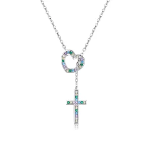 (imagem para) Pandora Style Love Cross Necklace - BSN244