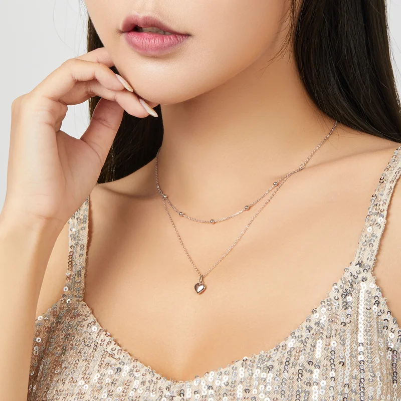 (imagem para) Pandora Style Love Necklace - BSN168 - Visualizar 9