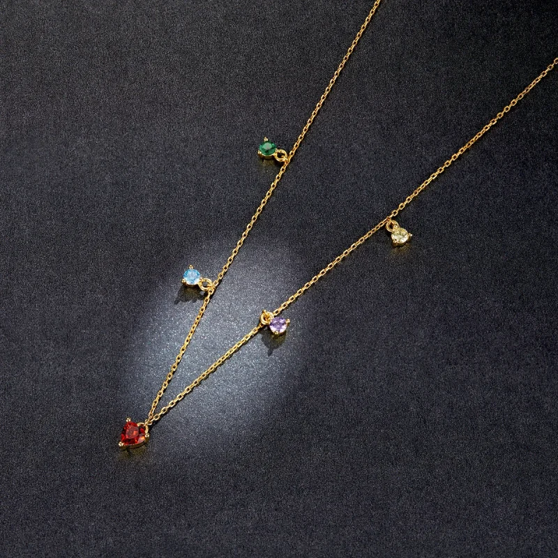 (imagem para) Pandora Style Multicolored Zircon Necklace - BSN234 - Visualizar 5