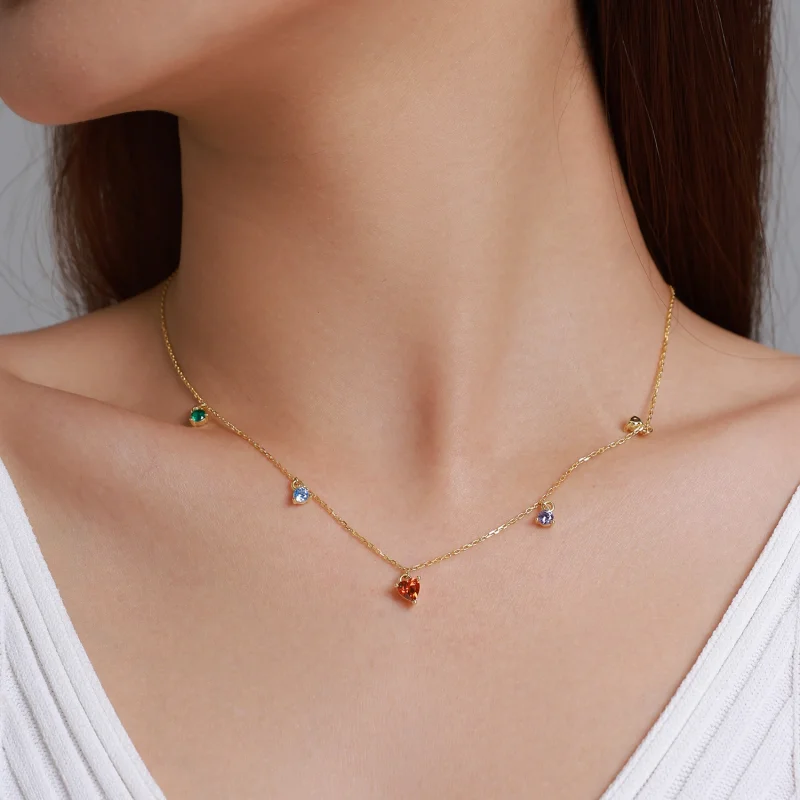 (imagem para) Pandora Style Multicolored Zircon Necklace - BSN234 - Visualizar 9