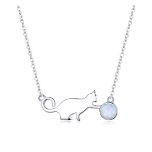 (imagem para) Pandora Style Opal Cat Necklace - SCN395