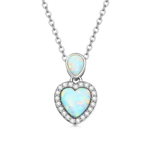 (imagem para) Pandora Style Opal Love Necklace - BSN243