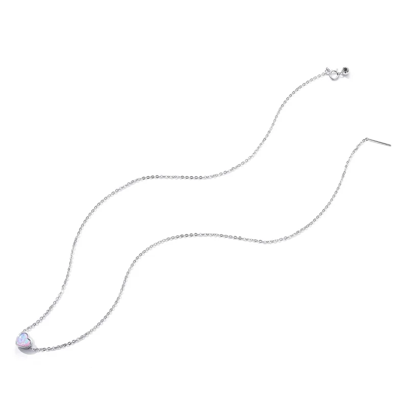 (imagem para) Pandora Style Opal Love Necklace - SCN471 - Visualizar 4