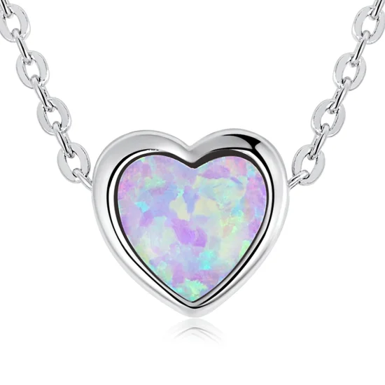 (imagem para) Pandora Style Opal Love Necklace - SCN471