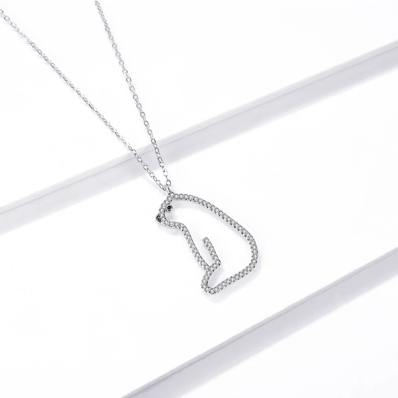 (imagem para) Pandora Style Polar Bear Necklace - BSN195 - Visualizar 3
