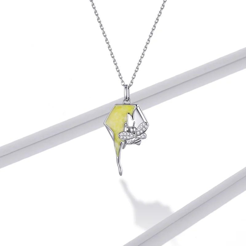 (imagem para) Pandora Style Shiny Hive Necklace - BSN213 - Visualizar 6