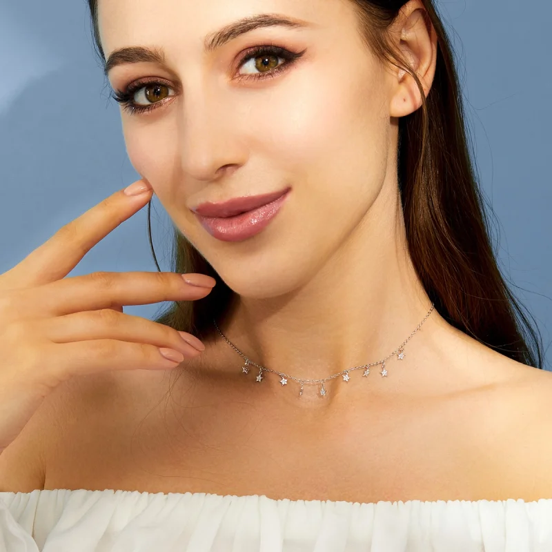 (imagem para) Pandora Style Star Necklace - BSN116 - Visualizar 6