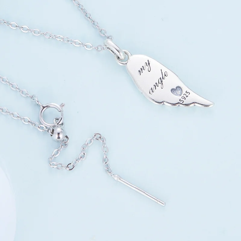 (imagem para) Pandora Style Wing Necklace - BSN268 - Visualizar 4