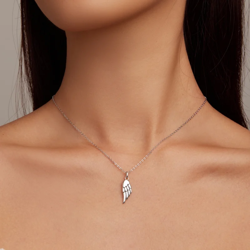 (imagem para) Pandora Style Wing Necklace - BSN268 - Visualizar 6