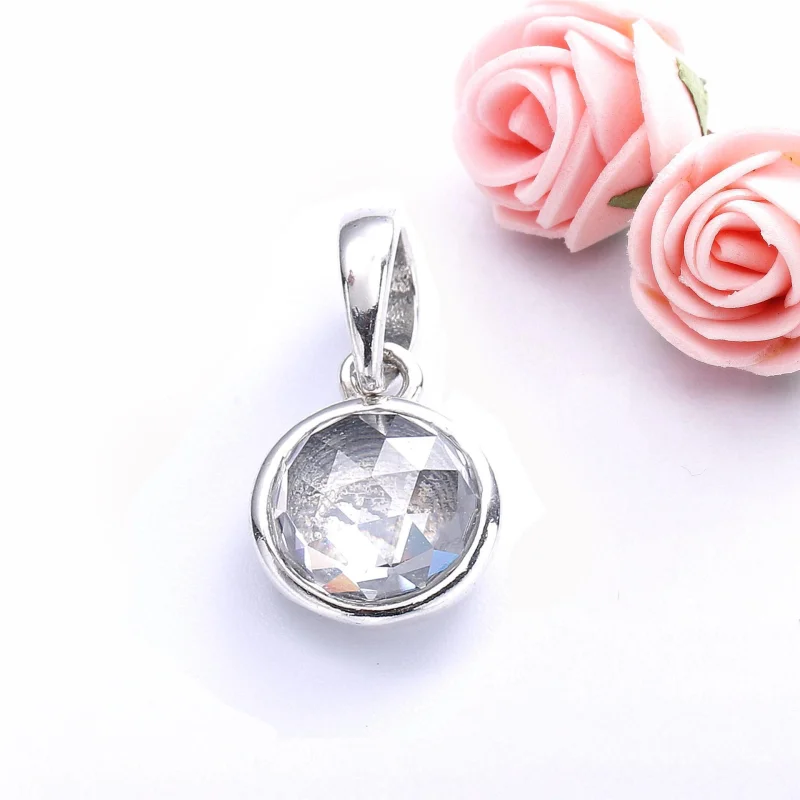 (imagem para) Charm Pendente PANDORA Gota de Cristal de Rocha Abril - 390396RC - Visualizar 2