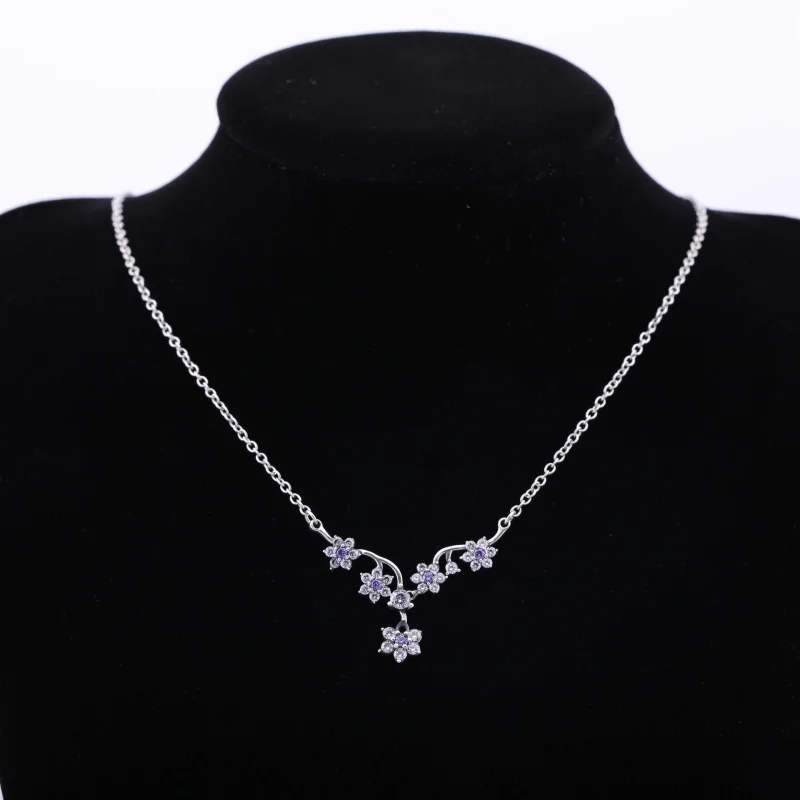 (imagem para) Colar PANDORA Forget-Me- Knot - Flor da Recordação - 590519ACZ-45 - Visualizar 3