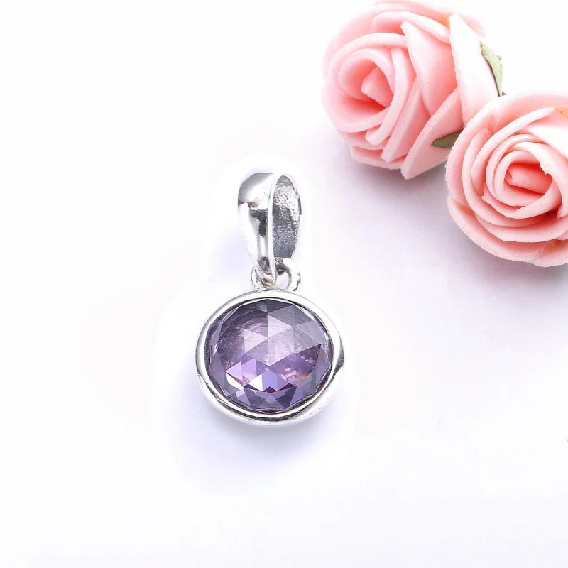 (imagem para) Charm Pendente PANDORA Gota de Ametista Sintética Fevereiro - 390396SAM - Visualizar 2