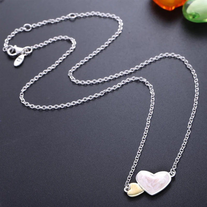 (imagem para) Colar PANDORA Luminous Hearts - 590521MOP-45 - Colar PANDORAes e pendentes - Visualizar 3